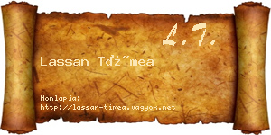 Lassan Tímea névjegykártya